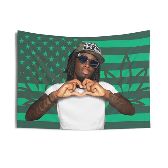 Kai Cenat American Flag Wall Tapestry/ twitch stream/ Wall decor/meme/funny tapestry