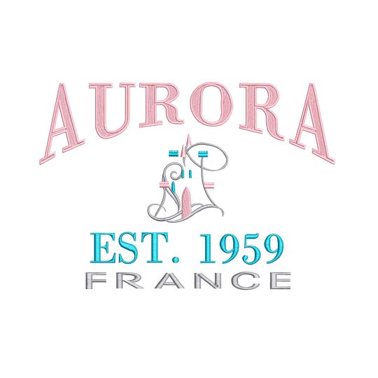 Sleeping Beauty Princess Aurora Embroidery. Established 1959.