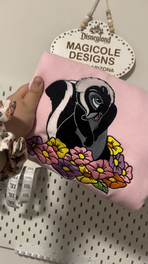 Flower from Bambi Embroidered Crewneck SweatshirtTHi