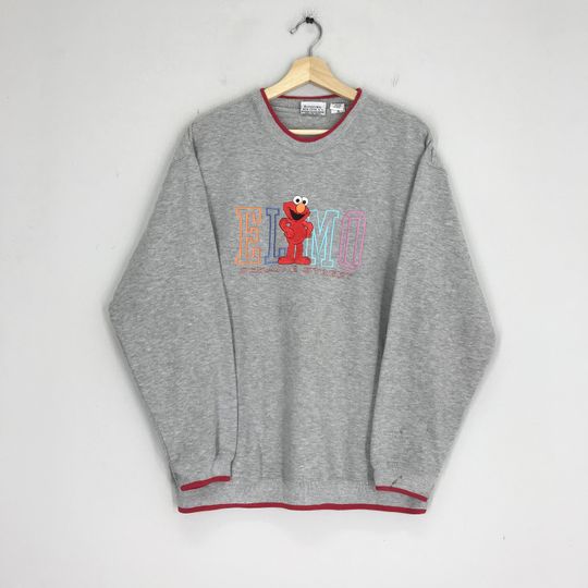 Vintage Sesame Street embroidered multicolor Sweatshirt Cookies Monster Embroidery