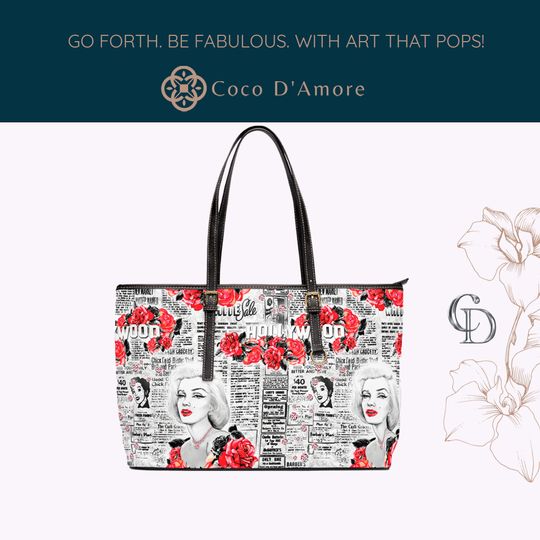 Marilyn Monroe Leather Tote Bags | Women Handbag | Gift For Women | Gift Idea