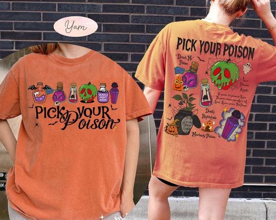 Vintage Pick Your Poison Disney Halloween Shirt, Retro Disney Villains Poison Halloween Shirt, Disneyland Trip Shirt