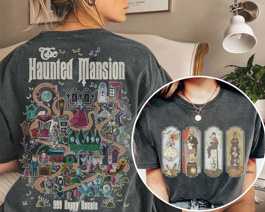 Vintage Retro The Haunted Mansion Map Shirt, Stretching Room Shirt, The Haunted Mansion 1969, Disneyland Halloween Shirt