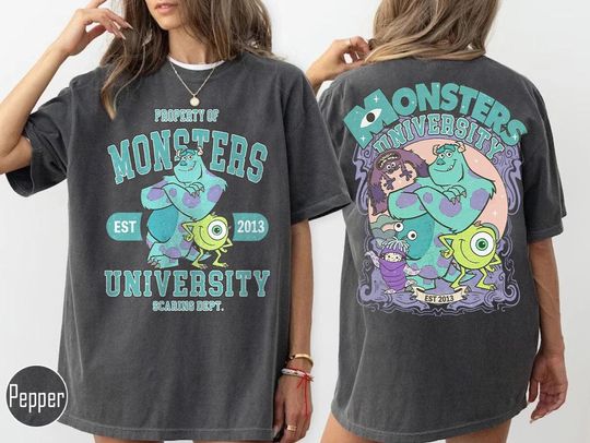 Vintage Two-Sided Monsters Inc Comfort Colors Shirt, Disney and Pixars Monsters University, Mike Sulley Boo Tee, Disneyland 2024 Trip
