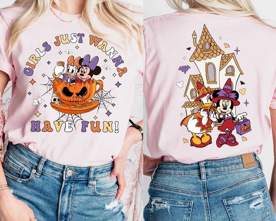 Disney Minnie Daisy Halloween Shirt, Disney Halloween Girl Trip Shirt, Girls just Wanna Have Fun Shirt, Minnie And Daisy Best Friends Shirt