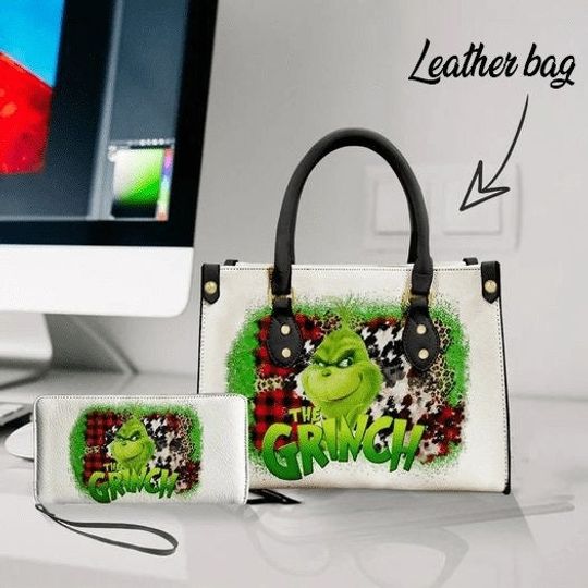 Grince handbag,Christmas Cute funny character Handbag, Anniversary funny character Handbag, Disney Leather Handbag, Shoulder Handbag,Gift for Christmas