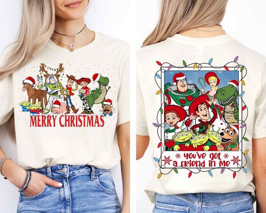 Toy Story Merry Christmas Shirt, Disney Pixar Xmas Shirt, You've Got A Friend In Me Shirt, Very Merry Xmas Party Matching Shirt