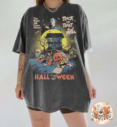 Vintage Halloween Michael Myers Shirt, Retro Michael Myers Halloween T-shirt, The Night He Came Home, Halloween Horror Movies Shirt