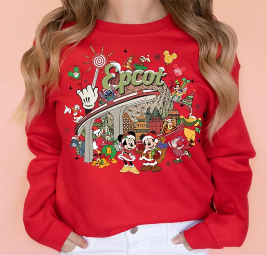 Disney Epcot Christmas Shirt, Epcot World Tour Xmass Shirt, Disney Christmas Trip Shirts, Disney family shirts, Christmas at Epcot