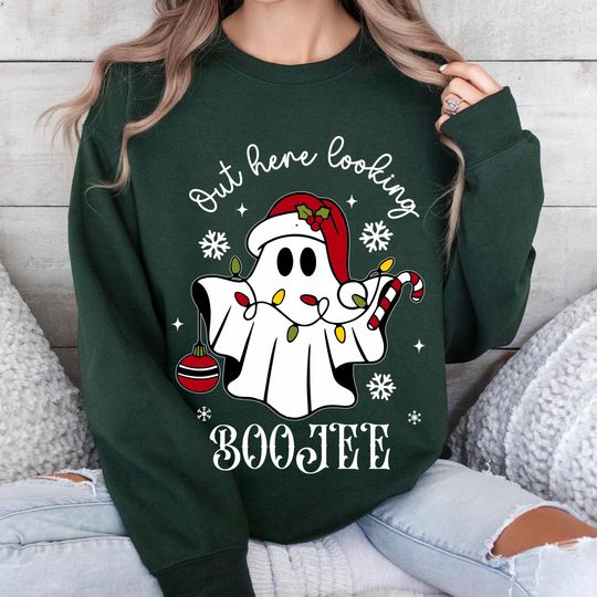 Out Here Looking Boojee Sweatshirt, Christmas Boo T-Shirt, Family Matching Christmas Shirt, Xmas Theme Sweater, Christmas Party Tee