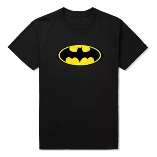 Batman T-Shirt Logo Classic Official Movie DC Comics Justice League Men's Tops Tee