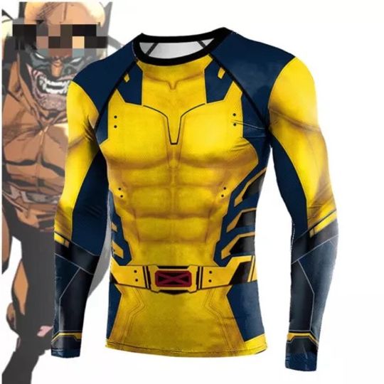 Wolverine Cosplay Shirt Deadpool 3 Cos Long Short Sleeve Tops Gym