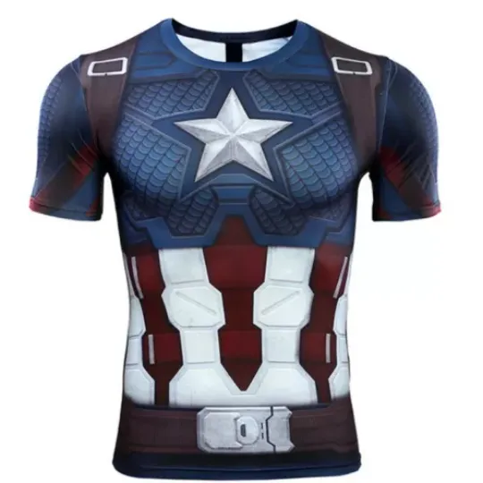 Avengers: Endgame Captain America Cosplay T-shirts Short Sleeve Tee Tops