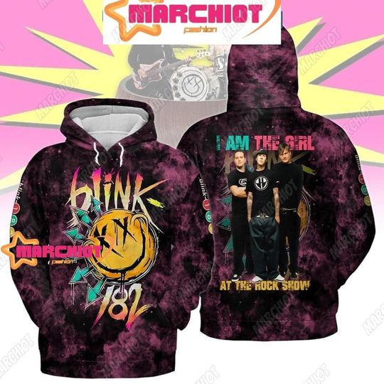 B182 Hoodie, I Am The Girl At The Rock Show Hoodie, B182 Shirt, Smile Hoodie, Travis Barker Shirt, B182 World Tour Shirt