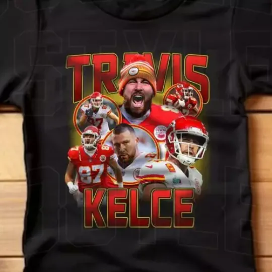Travis Kelce shirt for Youth Boys Girls 90s bootleg rap vintage style basketball