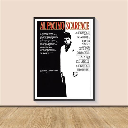 Scarface Movie Poster Print, Room Decor, Movie Art, Gifts for Him/Her, Wall Art Print, Art Poster For Gift, Movie Print