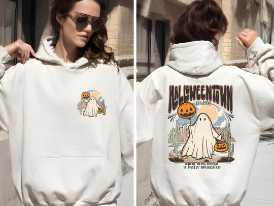 Halloweentown University Hoodie, Retro Halloween Pumpkin Hoodie, Halloween Spooky Season Hoodie, Halloween Fall Hoodie, Vintage Fall Hoodie