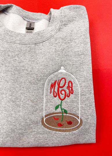 Rose Monogram Embroidered Sweatshirt