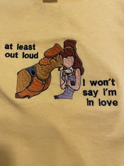 Disney Hercules and Megara Embroidered Shirt, sweatshirt