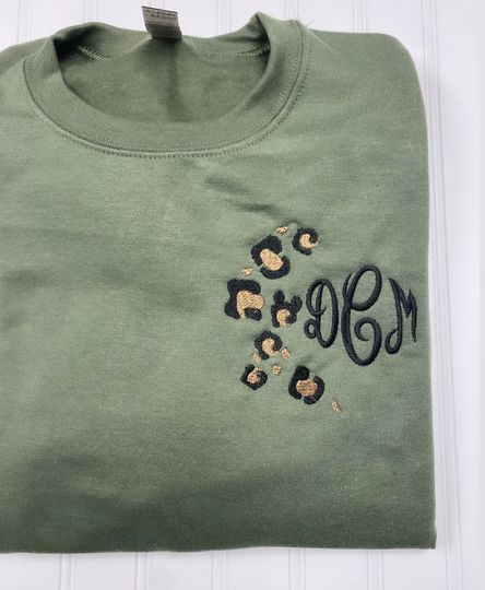 Cheetah Mouse Monogram Embroidered Sweatshirt