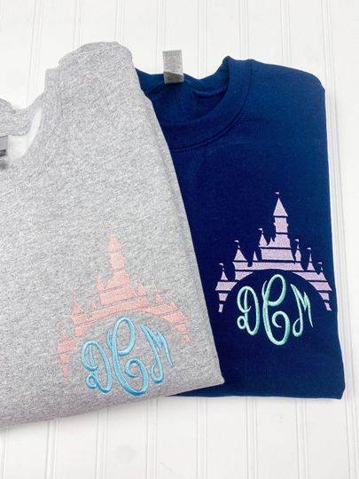 Disney Castle Monogram Embroidered Sweatshirt