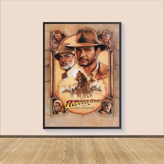 Indiana Jones and the Last Crusade Movie Poster Print, Room Decor, Movie Art, Gifts for Him/Her, Wall Art Print