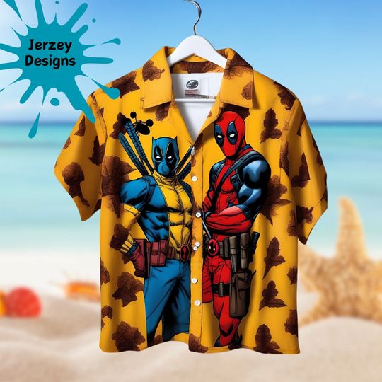 Deadpool Wolverine Halloween Hawaiian Shirt, Print Tropical Beach Gift For Men, Youth, Dad, Boyfriend, Lover, Best Gift For Party Halloween