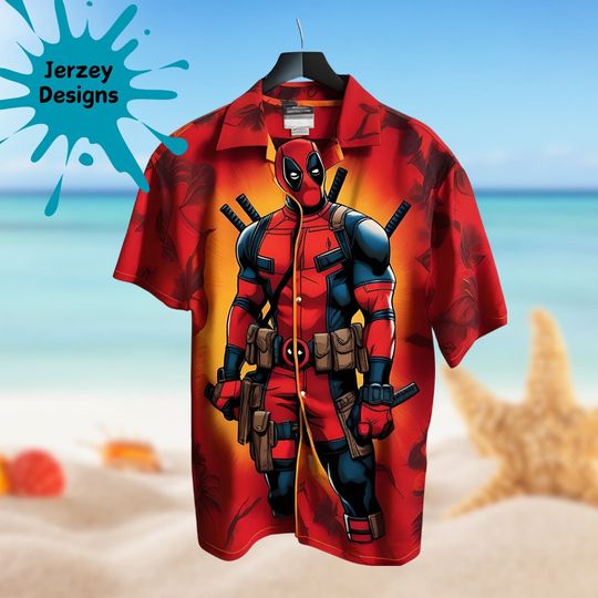 Deadpool Shirt, Halloween Hawaiian Shirt Print Tropical Beach Gift For Men, Youth, Dad, Boyfriend, Lover, Best Gift For Party Halloween
