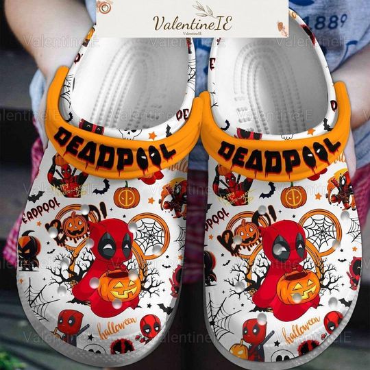 Halloween Deadpool Clogs, Marvel Deadpool Sandals, Superhero Fan Gift, Deadpool Movie Merch, Deadpool 2024 Shoes, Marvel Fan Gift