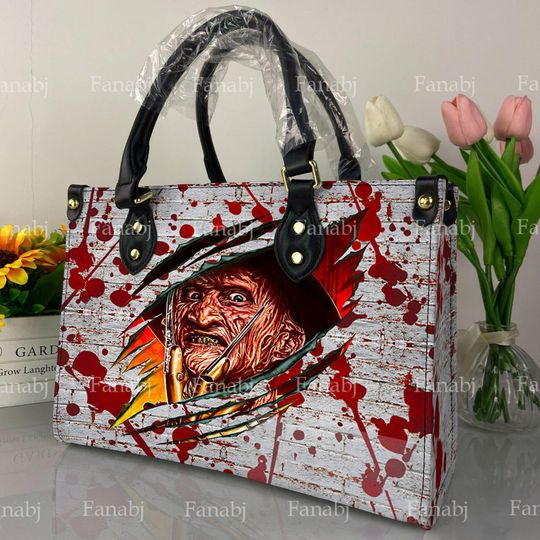 Horror Leather Handbag, Halloween Leather Bag, Horror Halloween Bag ,Michael Myers Handbag, Horror Leather bag