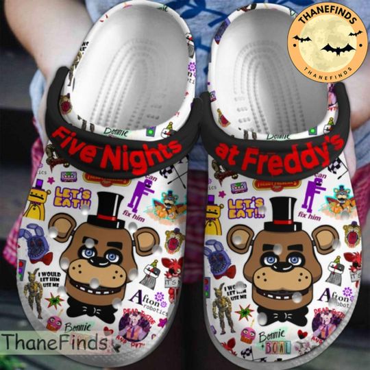 Five Nights at Freddy's Clogs, Five Nights at Freddy's Clogs Shoes, Personalized Shoes, Clogs Shoes, Christmas Shoe, Halloween Shoe