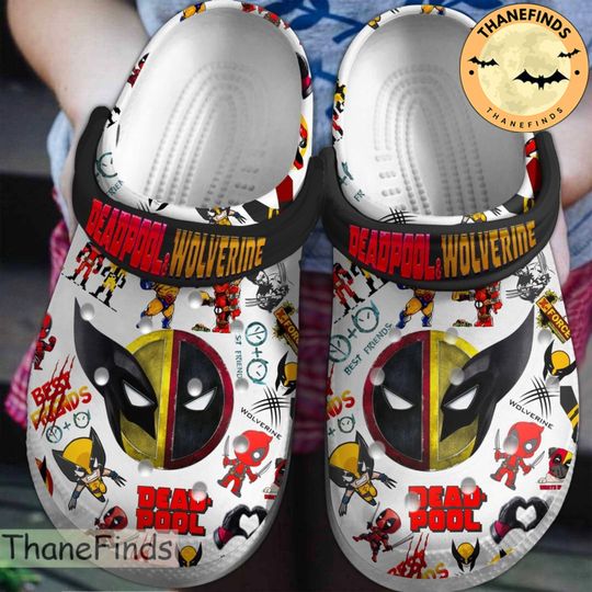 Deadpool Movie Clogs, Deadpool amd Wolverine Halloween Clogs Shoes, Personalized Shoes, Clogs Shoes, Christmas Gift, Halloween Gift