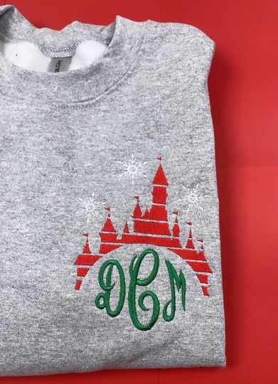Holiday Castle Monogram Embroidered Sweatshirt