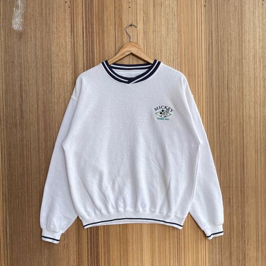 Vintage Mickey Mouse Tennis Pro Sweatshirt Embroidery Small  Sweater