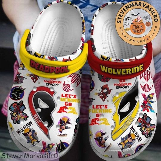 Deadpool Clogs, Deadpool Clogs Shoes, Personalized Clogs Shoes, Custom Slipper, Christmas Gift, Halloween Gift