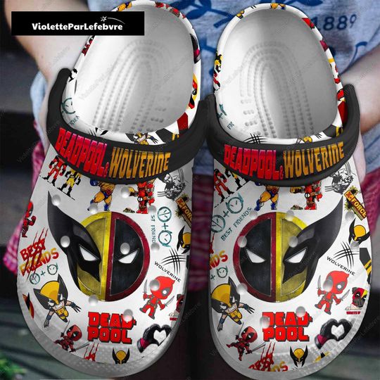 Deadpool And Wolverine 2024 Clogs, Superhero Best Friends Sandals, Disney Marvel Movie Shoes, Cute Deadpool Wolverine Besties