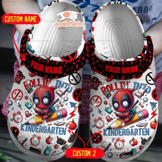 Personalized Deadpool Clogs, Marvel Deadpool Wolverine Besties Casual Shoes, Cute Wolverine Deadpool 3 Movie Shoes
