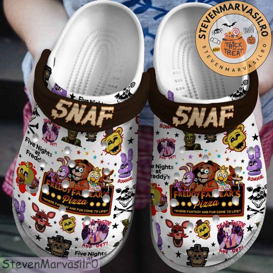 Five Nights at Freddy's Clogs, Five Nights at Freddy's Shoes, Personalized Clogs Shoes, Custom Slipper, Christmas Gift, Halloween Gift