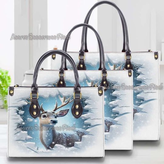 Merry Christmas Leather  HandBag, Leather Handbag, Horror Movie Characters Bag, Woman Shoulder Bag, Movie handbag