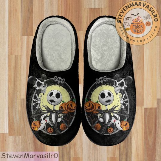 Jack Skellington Cozy Unisex Winter Slipper, Soft Indoor Shoe, Indoor Slipper