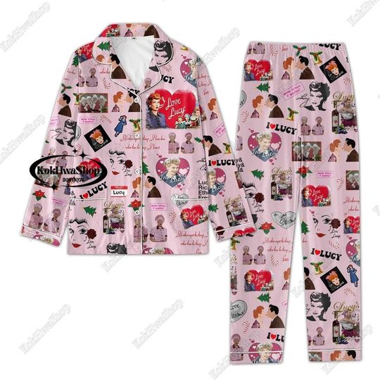 I Love Lucy Pajamas, I Love Lucy Women Pajamas, I Love Lucy Bridesmaid Pajamas, I Love Lucy Pajamas Set, I Love Lucy Midnight Shirt