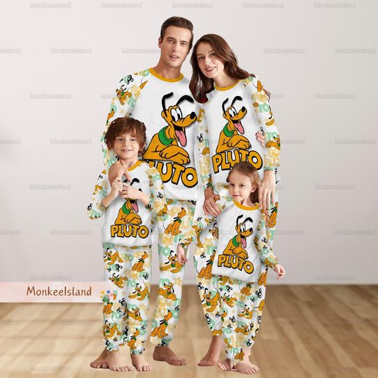 Halloween Disney Pluto Pajamas Family, Mickeys And Friends Matching Pajamas, Disney Cartoon Pajamas Set, Family Matching Outfits
