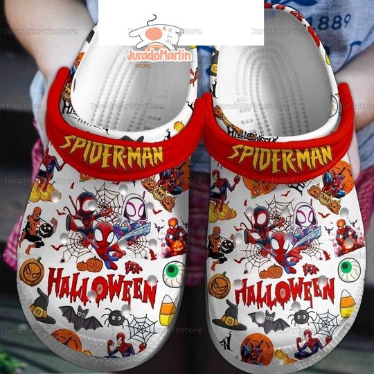 Halloween Spider Man Clogs, Spider Man Casual Shoes, Super Hero Running Shoes, The Avengers Movie Shoes For Teens, Halloween Gift