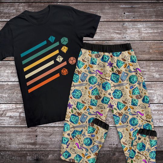 Dungeons & Dragons Pajamas Set, Personalized Family Pajamas, Family Christmas Pajamas Set.