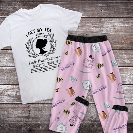 Bridgerton Pajamas Set, Personalized Family Pajamas, Family Christmas Pajamas Set.