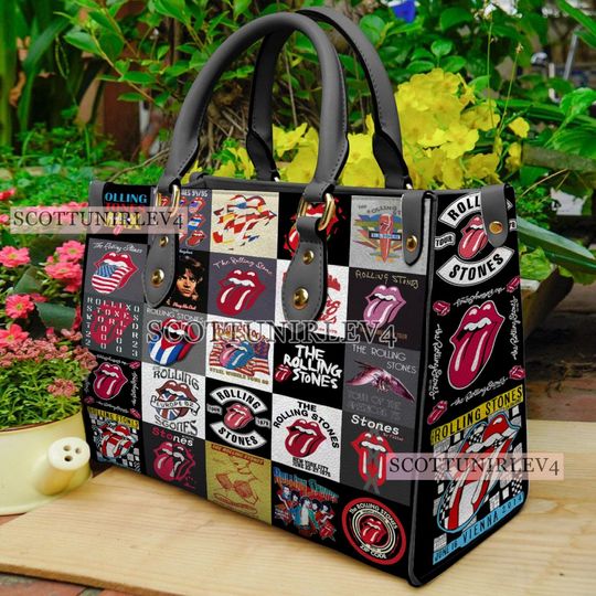 The Rolling Stones Handbag, The Rolling Stones Leather Bag, Christmas Shoulder Bag, Crossbody Bag, Top Handle Bag, Vintage HandBag