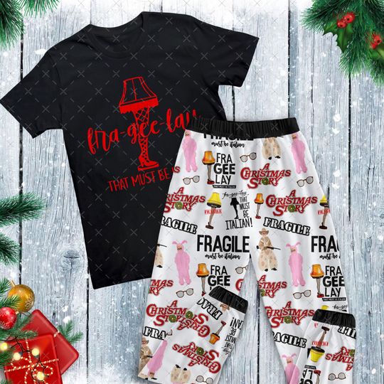 A Christmas Story Christmas Pajamas Set, Personalized Family Pajamas, Family Christmas Pajamas Set.