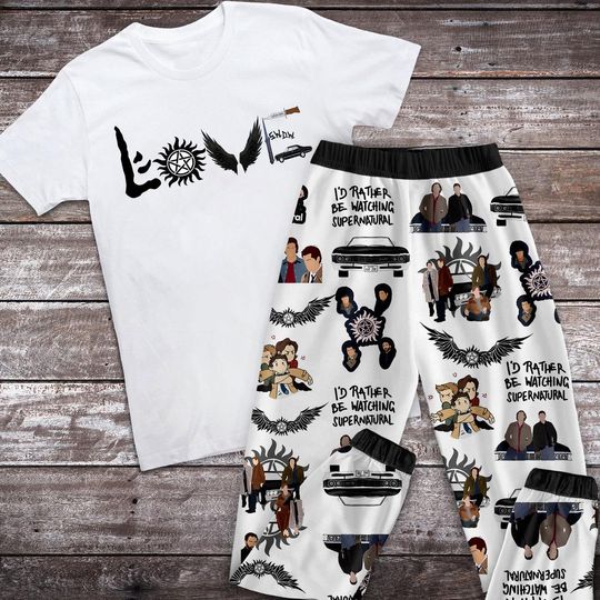 Supernatural Pajamas Set, Personalized Family Pajamas, Family Christmas Pajamas Set.