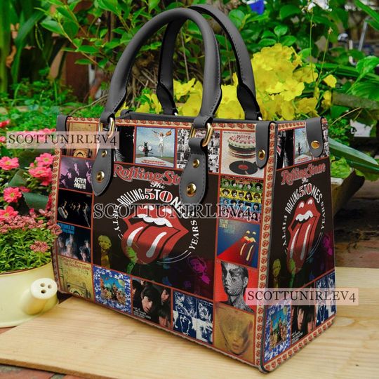 The Rolling Stones Handbag, The Rolling Stones Leather Bag, Christmas Shoulder Bag, Crossbody Bag, Top Handle Bag, Vintage HandBag