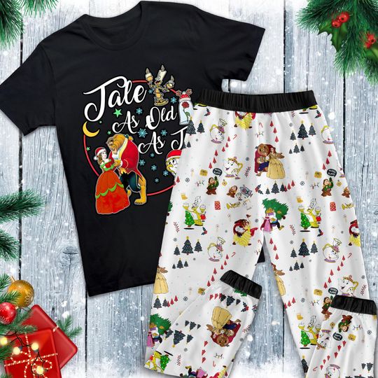 Beauty and the Beast Pajamas Set, Family Pajamas, Family Christmas Pajamas Set